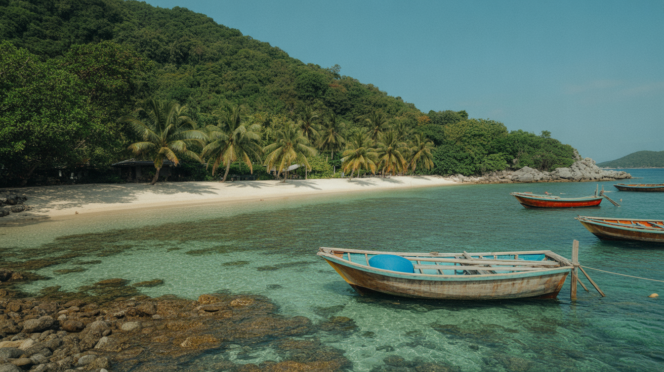 Cham Islands Vietnam snorkeling with tropical fish and coral reef in crystal clear water
